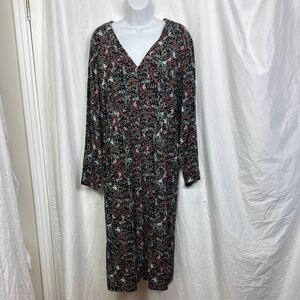 J.Jill wearever v neck back pleat floral dress size XL